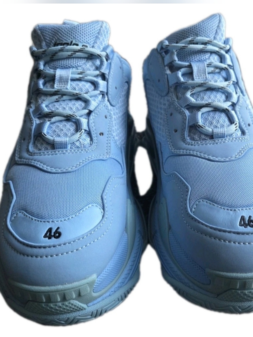 Balenciaga Light Blue Triple S LowTop Sneakers EU 46 / US Size 13 - Picture 5 of 15